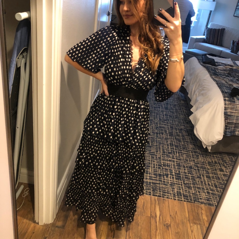 💖 VICI Polka Dot Pleated Tiered Dress 💖 - Picture 8 of 8